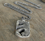 Custom Sterling Silver Large Dog Nose Print Necklace in DOG TAG Style // Personalized to Your Pet