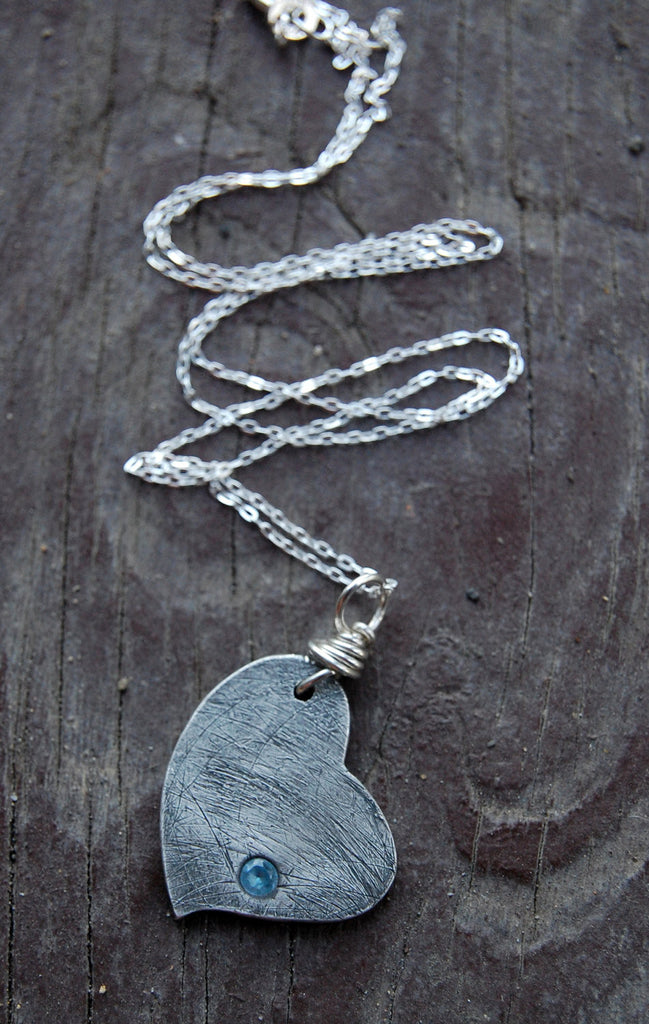 Custom Baby s First Haircut and Birthstone Heart Necklace Personalized in Fine Silver