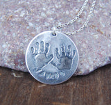 Custom Hand Print Necklace in Fine Silver - Name on Front