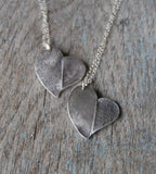 Custom Paw Pad and Fingerprint Necklace - Sterling Silver Puppy Love Asymmetrical Heart