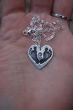 Little Piggy Customized Footprint Heart Necklace with Birthstone