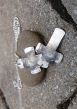 Custom Silver Fingerprint Cross - One or Two Fingerprints - Made to Order - Sterling Chain