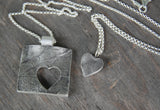 Mother & Daughter Fingerprint Necklace Set -:- Custom Silver Fingerprint Necklace Pair - with Two Sterling Chains - Best Friends