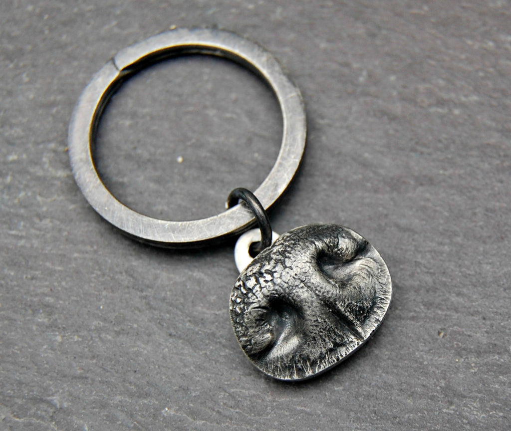 Custom Sterling Silver Dog Nose Print Keychain Personalized with Your Pet s Nose