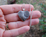 Your Own Custom Silver Double Fingerprint Heart with Chain