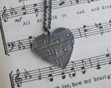 Customized Silver Sheet Music Necklace with Rolo Chain - You Name That Song