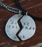 Best Friends Forever Custom Fingerprint Necklaces - TWO Personalized Necklaces