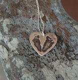 This Little Piggy Customized Footprint Heart Necklace