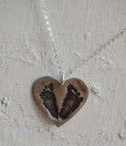 This Little Piggy Customized Footprint Heart Necklace