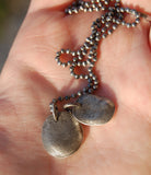 Custom TWO Sterling Fingerprints - Necklace with Sterling Ball Chain