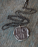 Wax Seal Love Necklace in Fine Silver - Ready to Ship
