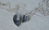 Custom Couple / Best Friends Fingerprint Heart Necklace Set - TWO Necklaces with Chains