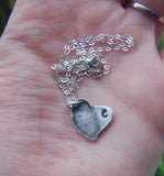Custom Fine Silver Fingerprint Imprint Heart with Initial