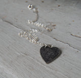 Custom for Jarrod -- Fine Silver Large Heart Fingerprint Necklace - Hangs Off-Center