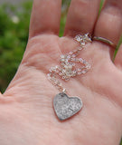 Custom Fine Silver Large Heart Fingerprint Necklace - Hangs Off-Center