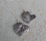 Custom Paw Pad and Fingerprint Necklace - Sterling Silver Puppy Love Asymmetrical Heart