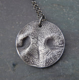 Custom Silver MEDIUM Dog Nose Print Necklace in ROUND - Sterling Rolo Chain - Personalized to Your Pet