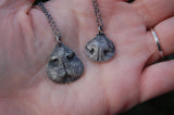 SMALL Dog or Cat Nose Print - Customized in Silver with a Sterling Silver Chain
