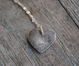 Custom Large Heart Fingerprint Necklace