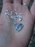 Your Own Custom Silver Double Fingerprint Heart with Sterling Chain
