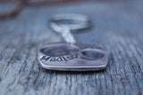 Custom Fingerprint Keychain - Two Fingerprints Key Chain Personalized in Sterling Silver