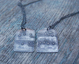 You Name the Song - Two Custom Silver Sheet Music Necklaces - Couples Necklaces