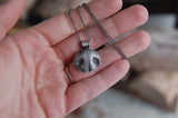 SMALL Silver Dog or Cat Nose Print - Customized for Your Pet with a Sterling Silver Chain