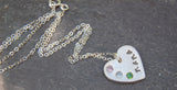 Custom Silver Mom or Grandma Necklace -:- Personalized with Hand-Stamping and Birthstones
