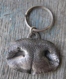 Custom Sterling Silver LARGE Dog Nose Print Keychain - Key Chain